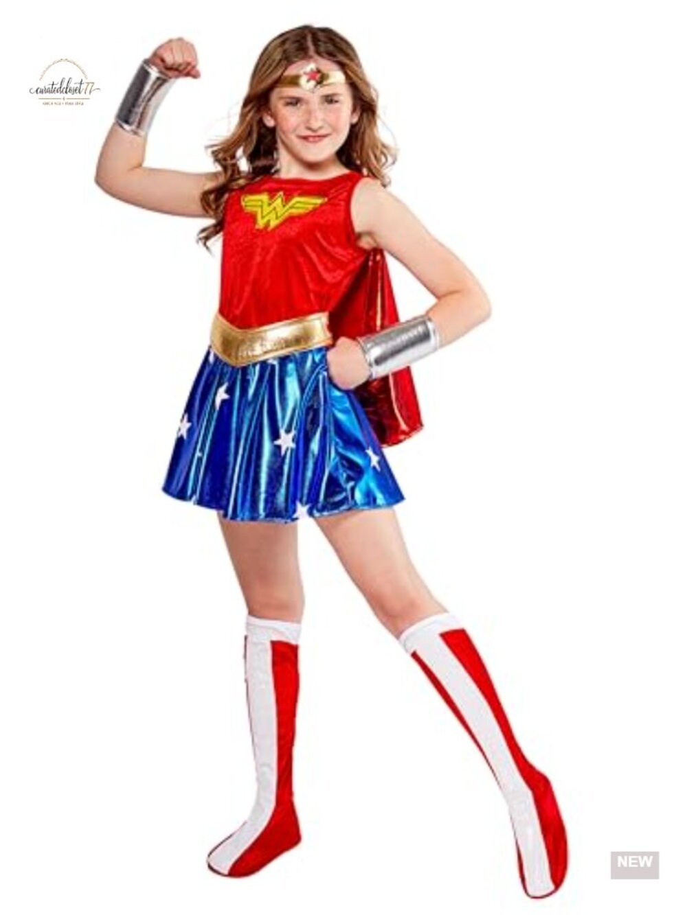 Rubies Wonder Woman Kids Costume Dress Belt Gauntlets Tiara Boot Tops